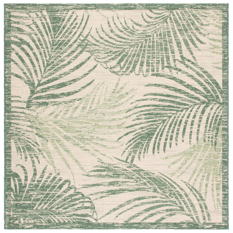 Lueck Performance Floral Indoor/Outdoor Area Rug, Square 4'