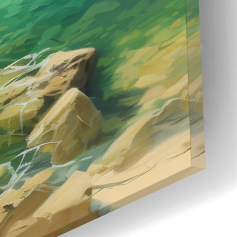 Art mural en verre épique «Clear Water» par r3darch0n, H 12 po x l 16 po x P 0,13 po