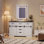 Commode 6 tiroirs avec portes de grange coulissantes et miroir de maquillage lumineux Modern