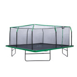 Ensemble de trampoline carré de 16 pi x 16 pi avec enceinte de qualité supérieure et coussin de sécurité Machrus Upper Bounce