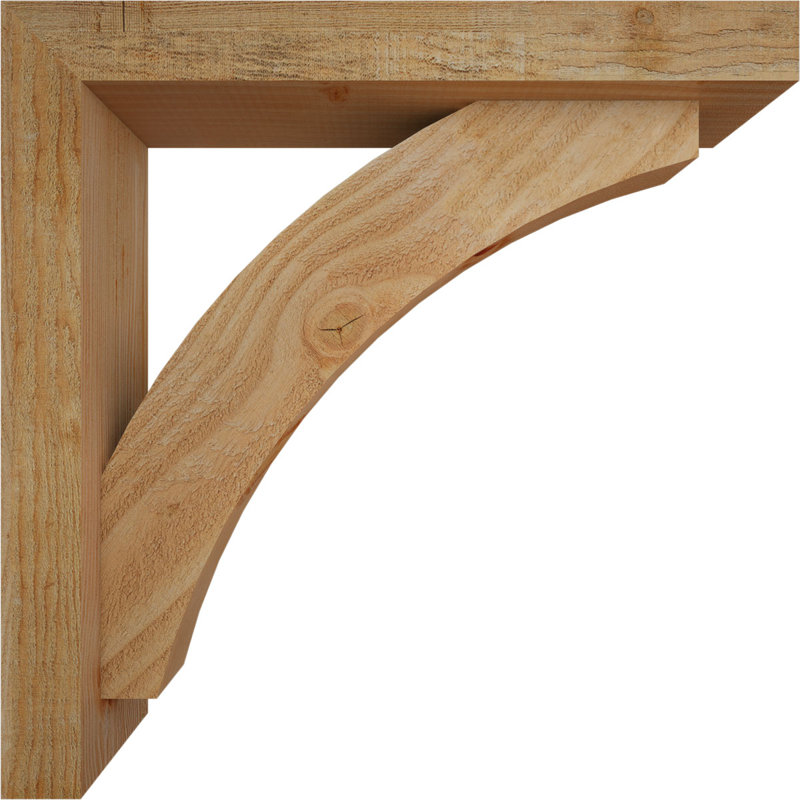 Thorton Block Bracket with Offset Brace, 20 x 20, 4"W Douglas Fir (Rough Sawn)