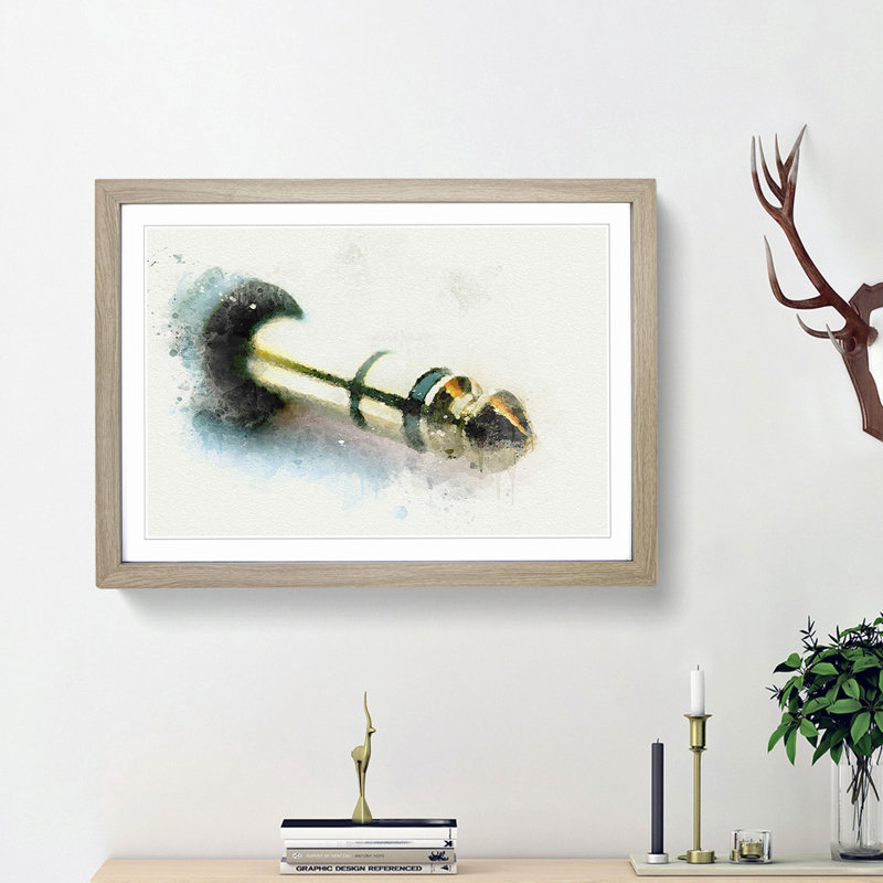 Audio Jack in Abstract - Picture Frame Graphic Art Print, 62cm H x 87cm W x 2cm D, Oak Framed
