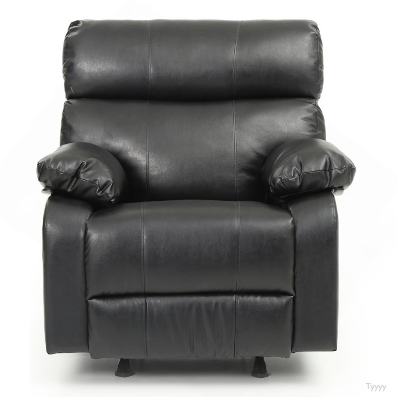 Stylish Black Contemporary Rocker Recliner, Black
