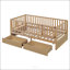 Lit de jour simple en bois avec garde-corps et rangement, divisé en deux lits pour une flexibilité maximale-131476018
