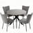Bourke Round Modern Kitchen Dining Table Set with Dining Chairs-126339412-130459074