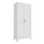 Armoire de rangement en métal de 71 pouces avec tablettes réglables et 2 portes galbées, idéale pour la chambre à coucher, le salon et la cuisine-1143661532