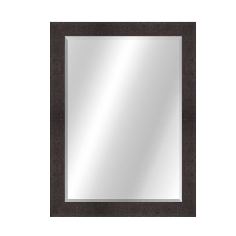 Wall Mirror, 34" x 28", Dark Walnut