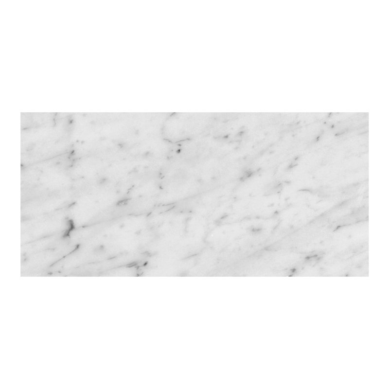 Carreau de marbre 6 po x 12 po Bianco Carrara