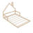 Wood Floor Bed With House-Shaped Headboard-453419973-453419968