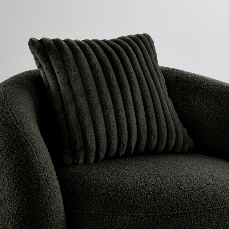 Chaise d'appoint Doniphan Modern Boucle, Tissu noir