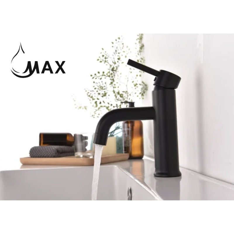 Robinet de salle de bain à un trou, Noir mat