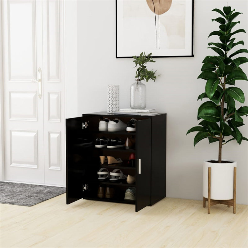 Shoe Cabinet 60x35x70 cm Engineered Wood, Black