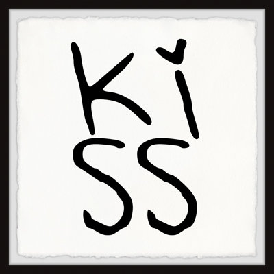 Reproduction d’art textuel sur papier encadrée « Kiss III » par Marmont Hill