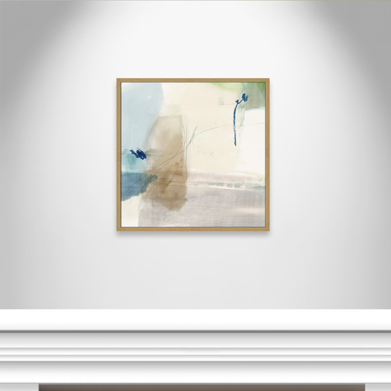 «Aquamarine Whispers II» par Casa Fine Arts, Papier avec cadre naturel naturel, Pas de tapis