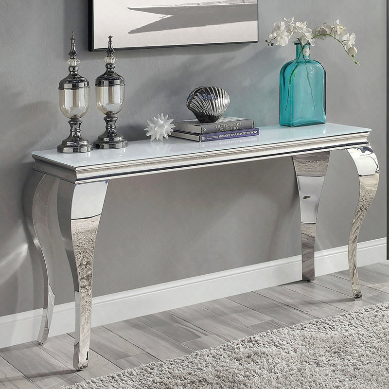 Table de canapé Glam Contemporary 1pc, White