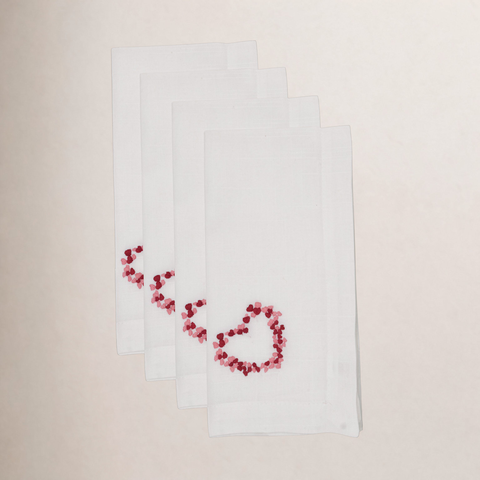 Embroidered Heart Cotton Napkin