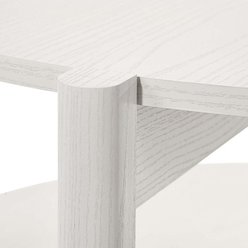 Table d'appoint ronde de style transitionnel avec tablette ouverte