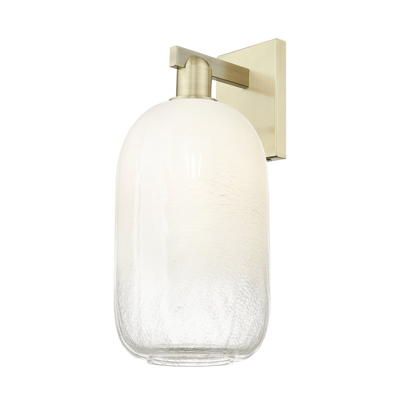 Maestas - 1 Light Wall Mount Sconce, Opal, Antique Brass