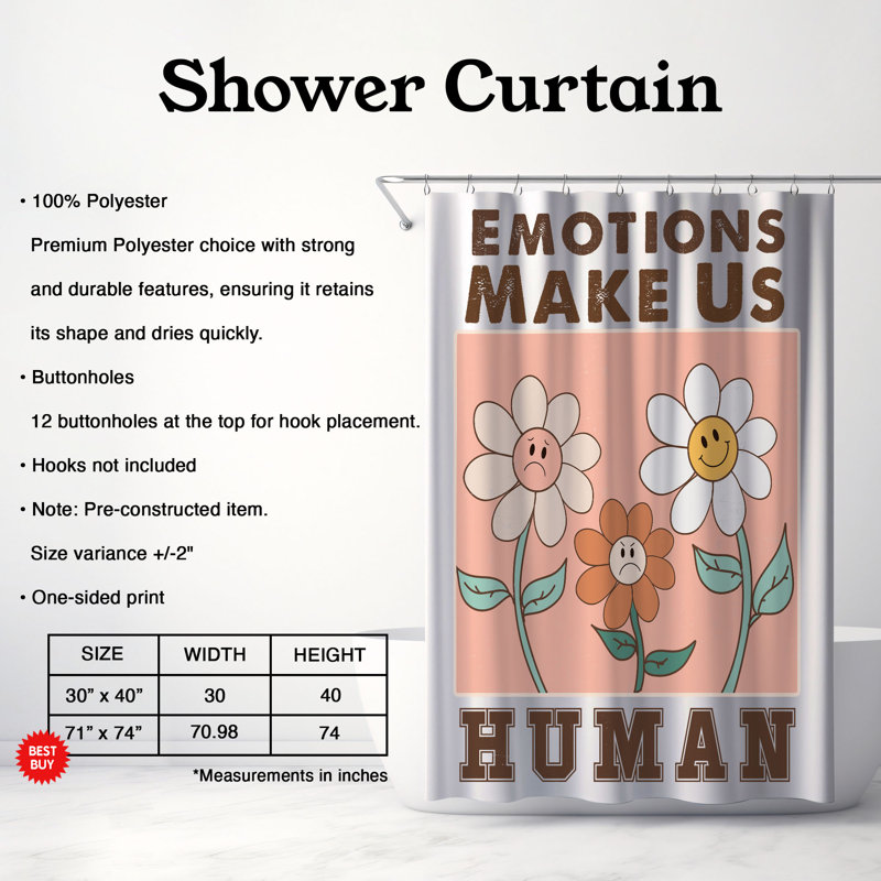 Thanush Shower Curtain, 74"H x 71"W