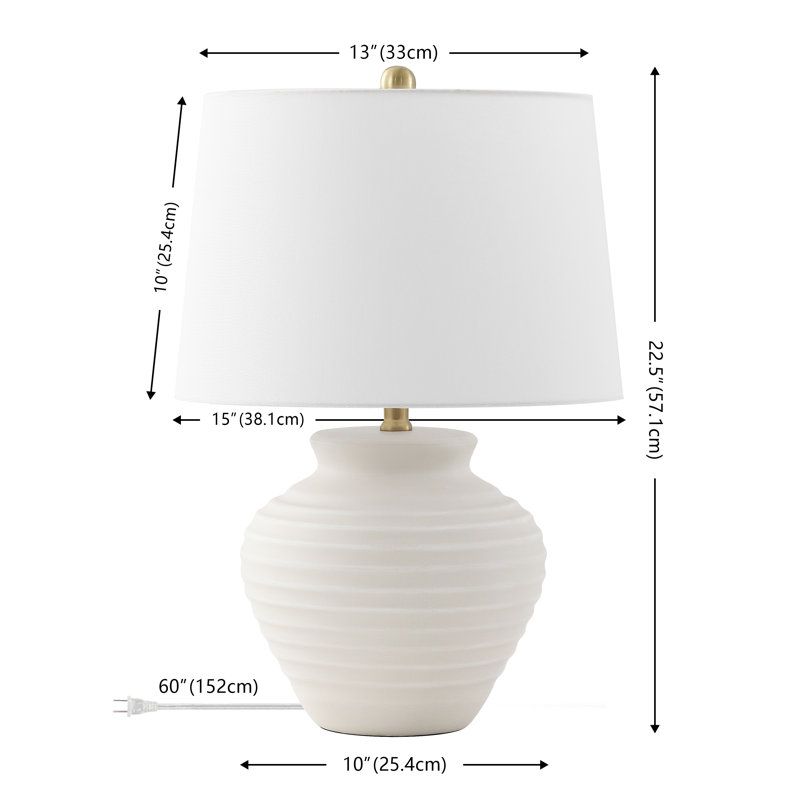 Adstock Ceramic Table Lamp, Bone