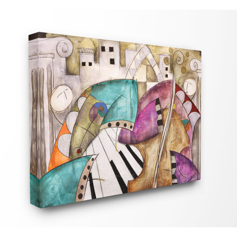 « couleur geometry abstract painting band painting », impression sur toile, Toile tendue, H 36 po x l 48 po x P 1,5 po
