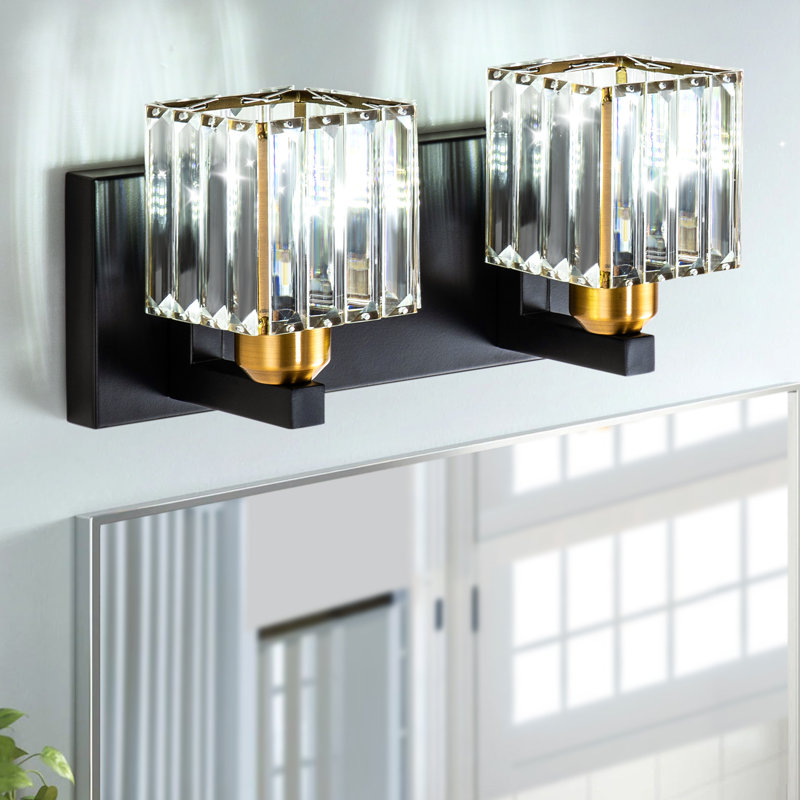 Paislyn Dimmable Vanity Light, 2, Matte Black/Gold