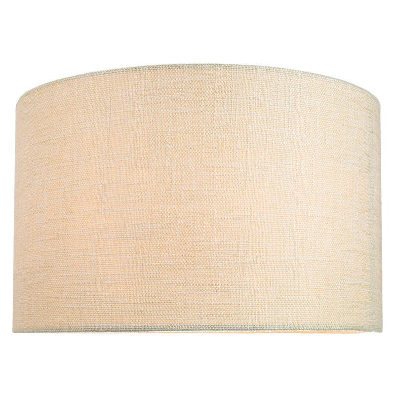 30cm Linen Drum Lamp Shade, Cream, 22cm H x 35cm W x 35cm D