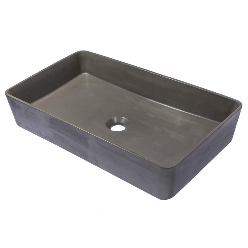 Lavabo de salle de bain vasque rectangulaire coulé, Gris anthracite