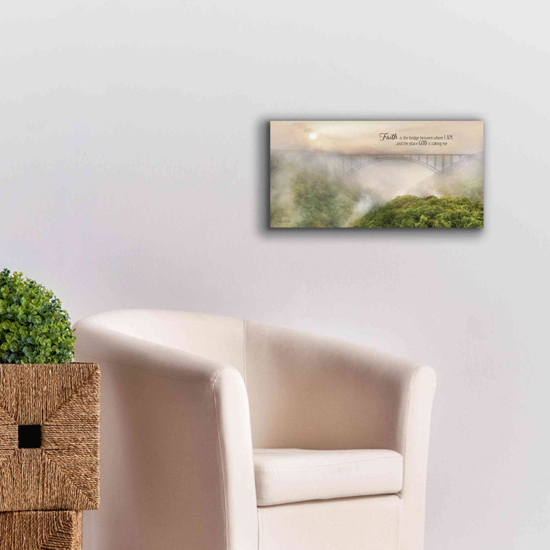 «Faith is the Bridge» par Lori Deiter, art mural sur toile, H 12 po x l 24 po x P 0,75 po