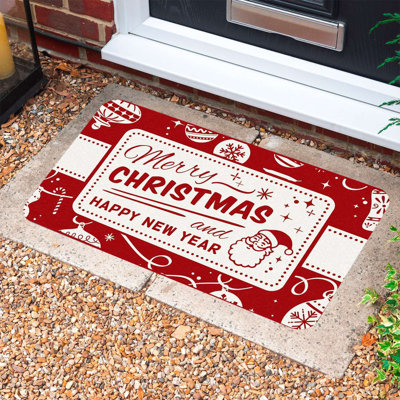 Durable PVC Doormat for Christmas, 15.7 x 27.6 inches | 100% PVC Material, Non-Slip Underside | Festive Holiday Design, Perfect for Indoor & Outdoor Use, Easy to Clean, Adds Cheer to Your Home Entrance