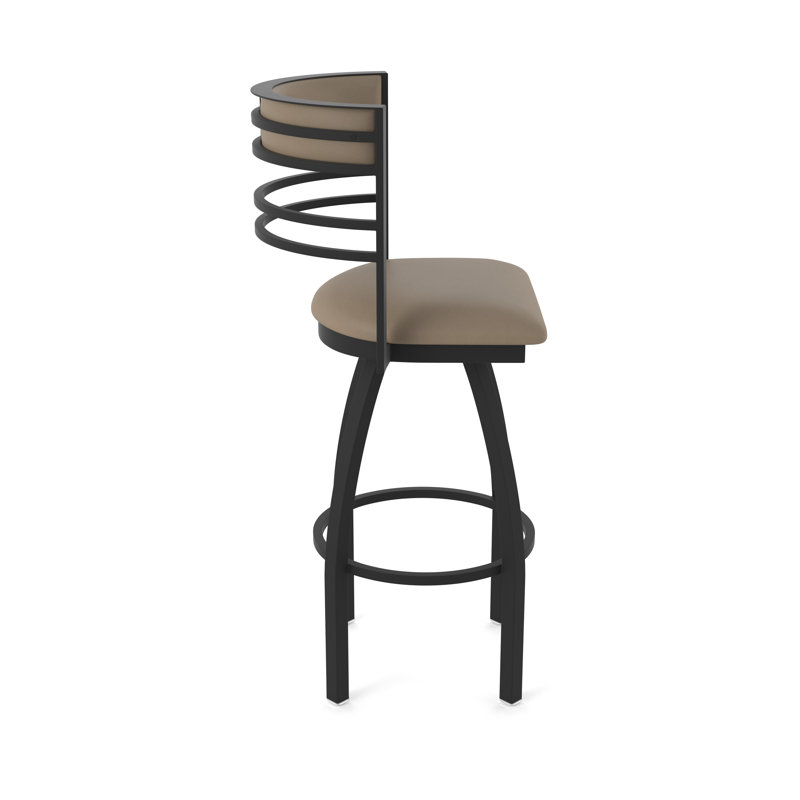 Hunter Swivel Stool, Black Wrinkle, Tabouret de bar (siège d'une hauteur de 30 po), Vinyle - Terre Canter