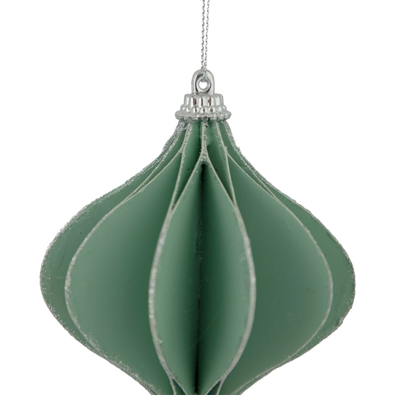 Ornement de Noël 4,25 "oignon scintillant, Vert