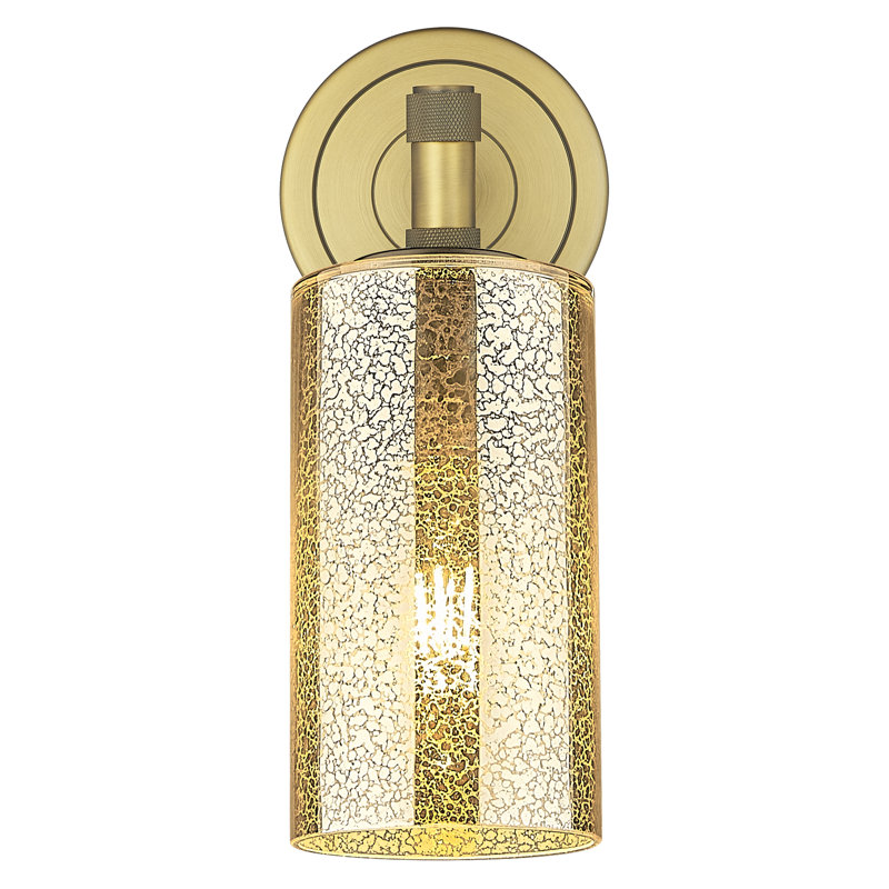 Applique murale 1 lumière Crown Point, Laiton brossé, H 10,5 po x l 3,88 po x P 6,5 po, Mercure