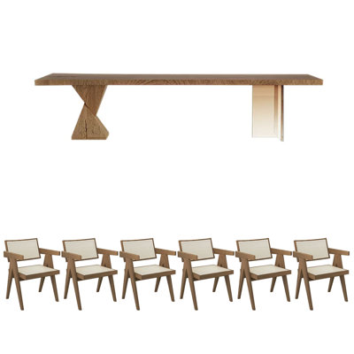 Solid wood dining table set