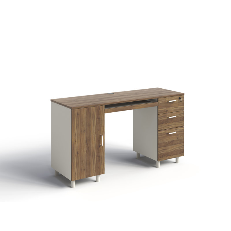 Alpheratz Computer Desk, Cass Walnut/White
