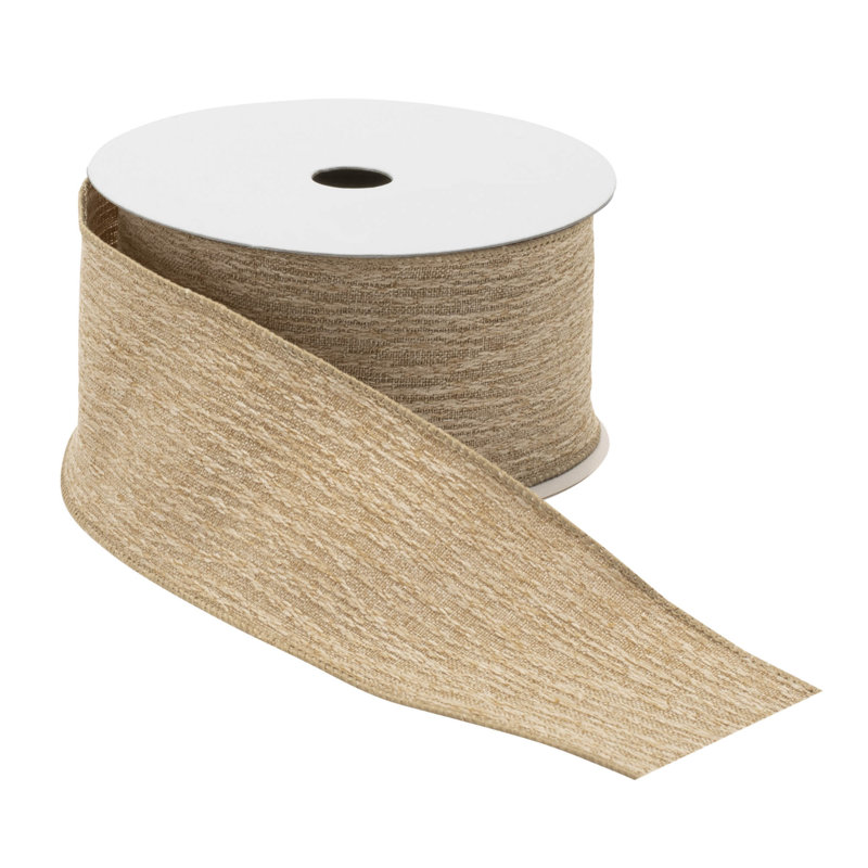 Ruban de velours à bord brut , Doré, H 2,5 po x l 180 po x P 0,1 po