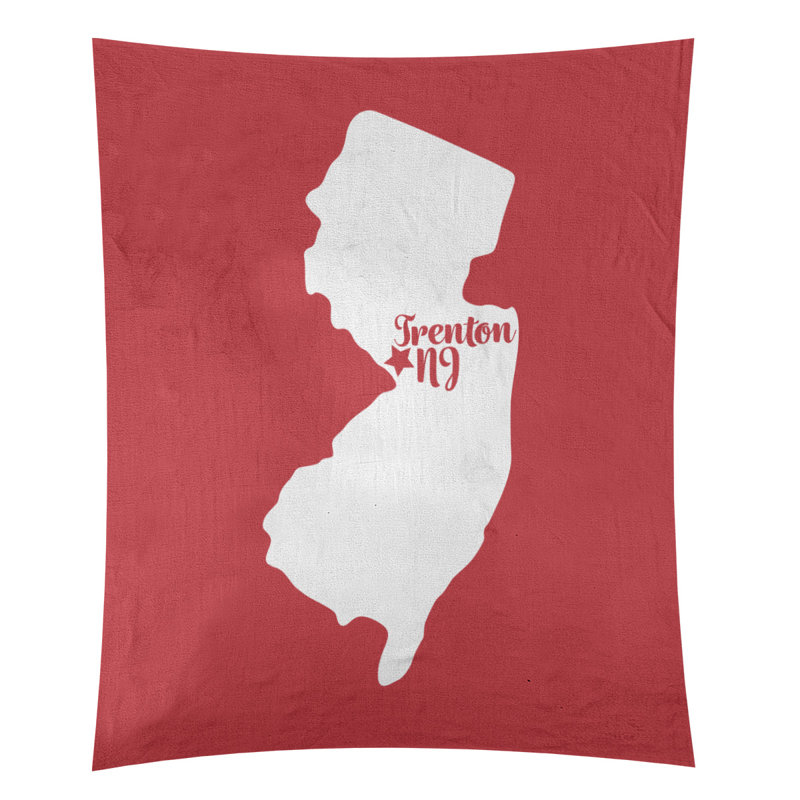 Tapisserie murale Trenton New Jersey, H 80 po x l 68 po, Rouge