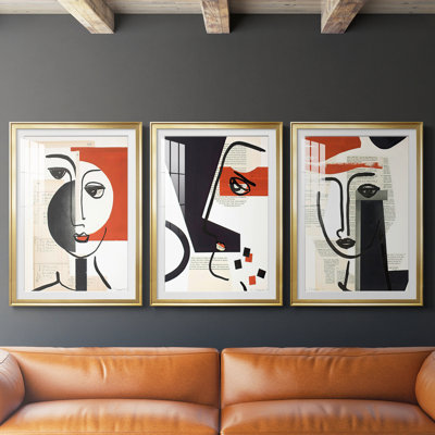 «Face of A Century IV», reproduction sur mesure encadrée de qualité supérieure - 3 pièces