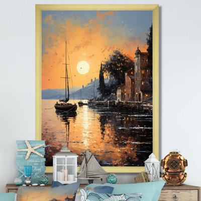 Port Port Elegance Pointillism II - Nautique et plage, reproduction d'art sur toile
