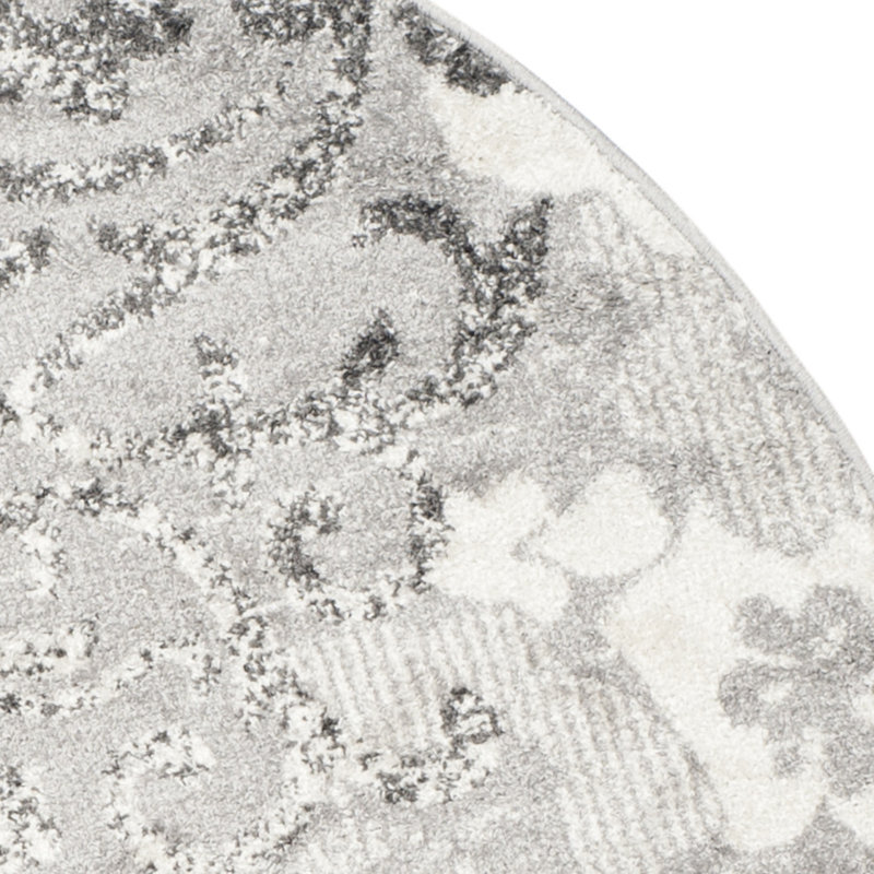 Tapis performance à motif floral Davonn, Rond 5 pi