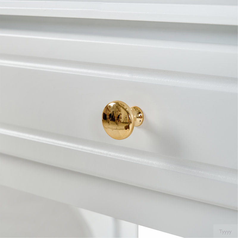 Coiffeuse compacte avec miroir réversible, coiffeuse avec tabouret, coiffeuse compacte pour petits espaces, blanc
