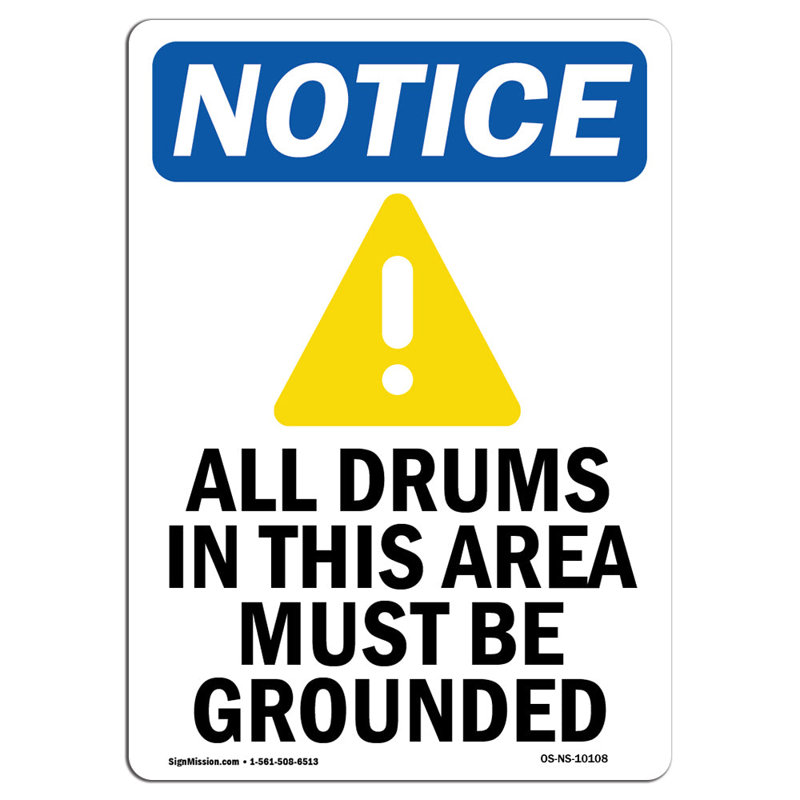 Panneau en aluminium 12 x 18 «All Drums In This Zone»