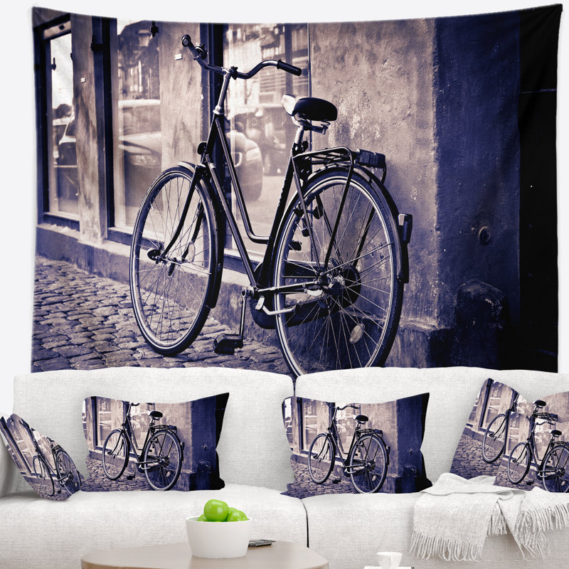Tapisserie de vélo classique rétro city, H 50 po x l 60 po