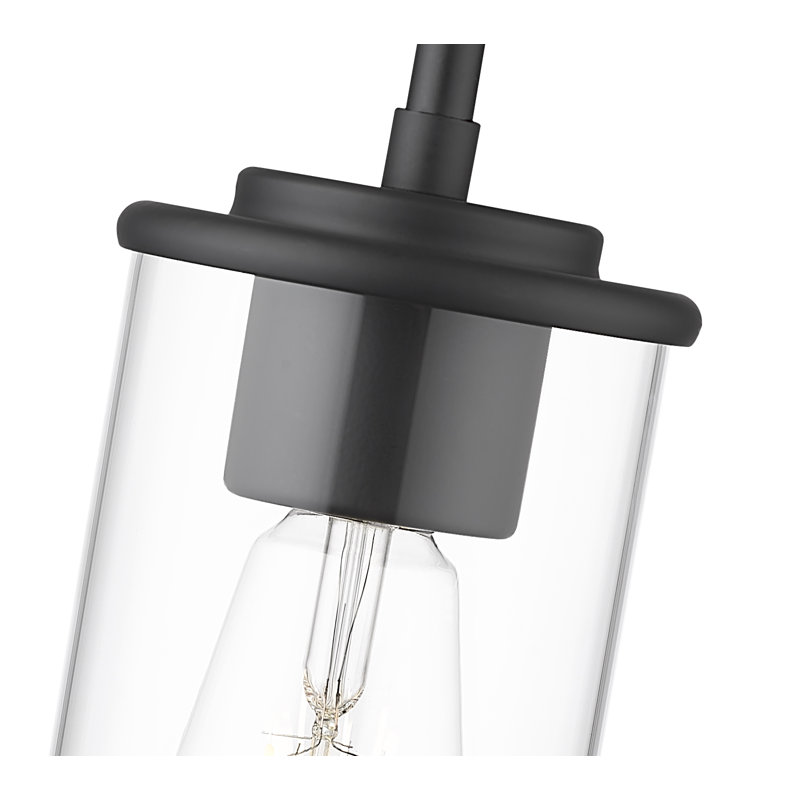 Luminaire suspendu cylindrique 1 lumière Sunnah, Noir mat