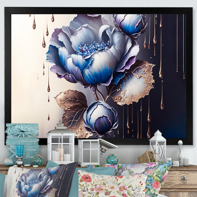 «Ice Blue and Purple Violets I», reproduction sur toile