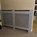 LUVODI Wooden High Radiator Cover Wood Cabinet Grey Large Horizontal ...