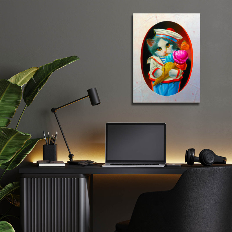«The Ice Cream Cone» par Valery Vecu Quitard, art en verre acrylique, H 16 po x l 12 po x P 0,13 po
