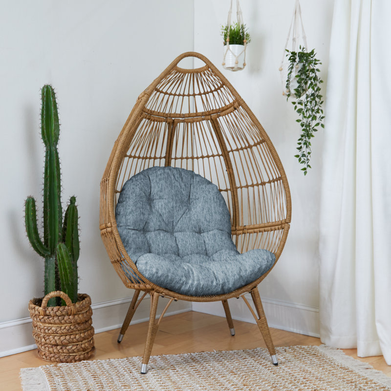 Jahmad Outdoor 4'' Papasan Seat Cushion, Angel Mist