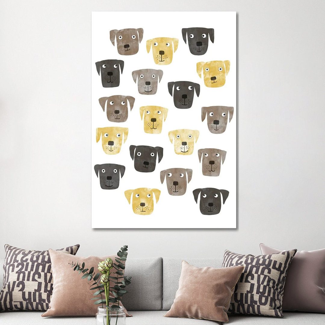 Lots Of Labrador Retriever Dogs By Nic Squirrell - Wrapped Canvas Art Prints by Nic Squirrell - Wrapped Canvas Gallery-Wrapped Canvas GiclÃ©e