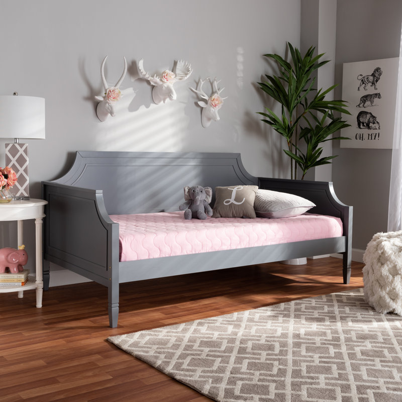 Lit de jour simple Apolla, Gris, Lit simple